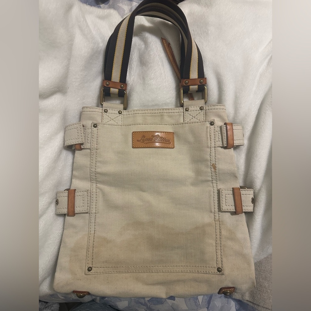 Authentic Louis Vuitton Limited Edition Globe Shopper Canvas Tote Bag - Picture 2 of 7